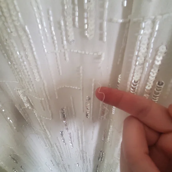 NWT Mac Duggal 93597 White Beaded Sleeveless Midi Sheath Dress -Size 8 - Picture 6 of 12